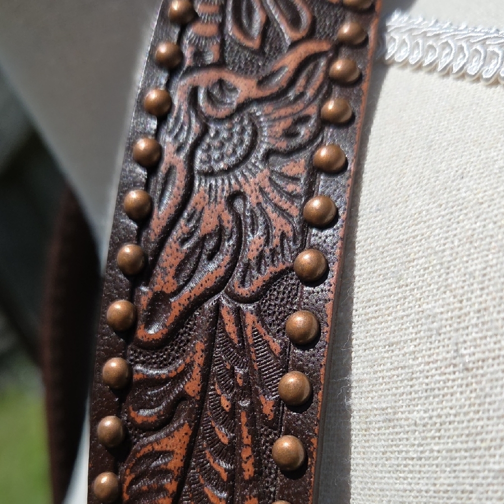 Angel Ranch Brown Embellished Women's Belt - Picture 6 of 10